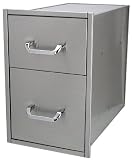 Solaire Narrow/Deep Stainless Steel Drawer Set for Built-in Islands, Set of 2