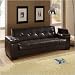 San Diego Faux Leather Convertible Sofa in Brown