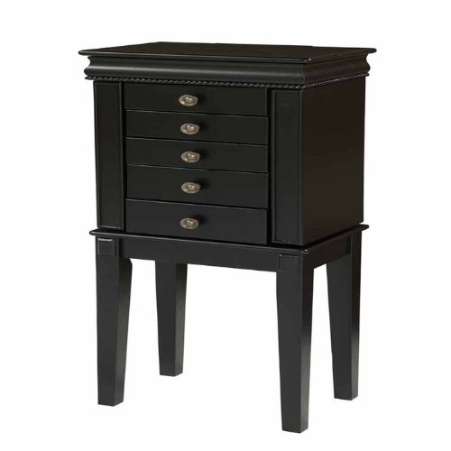 Linon Deanna Jewelry Armoire in Black