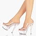 6 Inch Sexy Bridal Shoe Platform High Heel Sandal Clear With Rhinestones Lucious