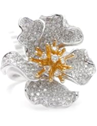18k Two-Tone Gold Unique Flower Diamond Ring ( 1.44 CTTW, G-H Color, SI1-SI2 Clarity )
