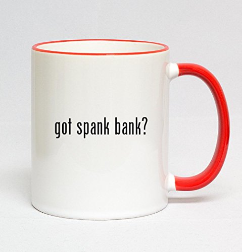 11oz Red Handle Coffee Mug - got spank bank?