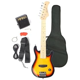 Barcelona Kid Series Electric Guitar with 5-Watt Amp, Gig Bag, Strap, Cable, Strings, Picks, and Wrench - Sunburst: Musical Instruments