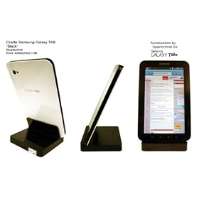 Dockingstation Galaxy Tab - Cradle for Samsung Galaxy Tab Tablet PC P1000 to Charge and Sync (synchronization) over USB with PC - incl EU Mains Charger Adaptor & USB Cable - black