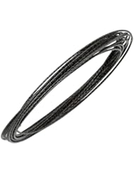 Silver Ruthenium Plated Polish 0.90mm Multi Strand Diamond Cut Slip On Bangle