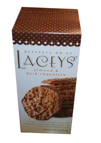Laceys Almond and Dark Chocolate Crisp Toffee Wafer Cookies by Desserts on Us