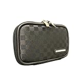 CaseCrown Double Memory Foam Thin Pouch Case (Checkered Style) For Seagate FreeAgent Go 500 GB USB 2.0 Portable External Hard Drive ST905003FAA2E1-RK (Black)