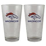 NFL Pint Glass Cup (2 Pack) - Denver Broncos