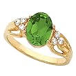 14K Yellow Gold Chatham Created Emerald and Diamond Ring