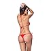 I-Glam Swimwear Brazilian Bikini Bottom and Top BeachWear Red L