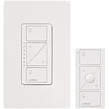 Lutron P-PKG1W-WH  Caseta Wireless 600-watt/150-watt Multi-Location In-Wall Dimmer with Pico Remote Control Kit, White