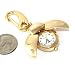 Gold Tone Ladybug Key Chain Purse Charm Watch Clip with Colorful Watch Hands