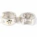 Sterling Silver Huggie Hoop Earrings with Clear CZ - Size: 9mm x 16mm