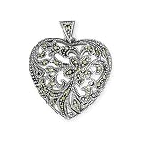 .925 Silver & Marcasite Heart Pendant
