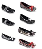 DAISY-13/15/20, Mary-Jane Flat Shoe in 7 Styles and Colors in Sizes 6-12, Demonia by Pleaser USA