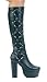 Women's Roxy 5 Heel Knee Boots With Rings. Inner Zipper