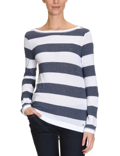 Tommy Hilfiger Damen Bluse, gestreift GILL STP BOAT-NK LS/1M87609658, Gr. 40 (L), Blau (47 Preisvergleich