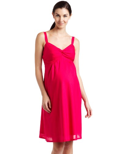 Jules & Jim Womens Maternity Summer Dress with Sash,Hibiscus,Large