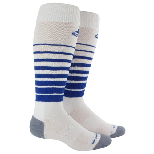 adidas Team Speed Soccer Sock, White/Cobalt, Large