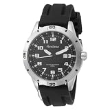 Armitron Mens 204624BKSVBK Round Silver-Tone S