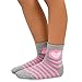 TeeHee Kids Girls Cotton Fashion Fun Crew Socks 6 Pair Pack (6-8Y, Stripes and Circle Heart)