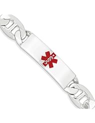 Sterling Silver Polished Medical Anchor Link ID Bracelet, Best Quality Free Gift Box Satisfaction Guaranteed