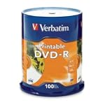 Verbatim/Smartdisk 16x Dvd-R Media 4.7gb 120mm Standard 100 Pack Inkjet Printable Surface