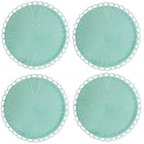 Chelsea Round Woven Placemats, Set of 4 in Aqua