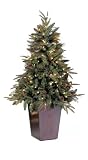 GKI Bethlehem Lighting Pre-Lit 5-Foot Genevieve Spruce Tree in Bronze Metal Pot