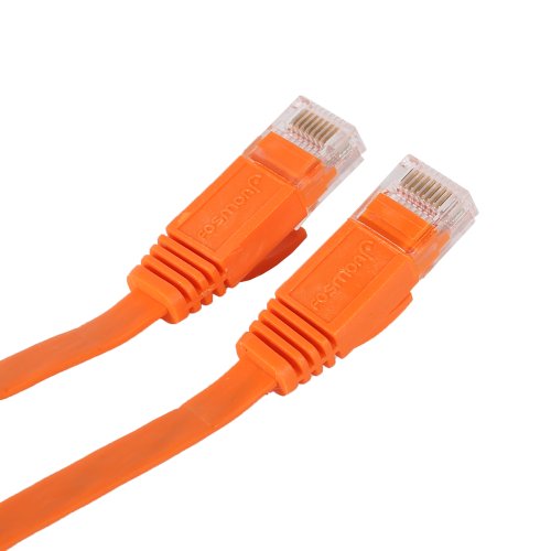 Fosmon Cat6 Flat Snagless Network Ethernet Patch Cable (15 Feet, Orange)
