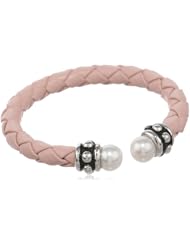 Honora "Girls" White Freshwater Cultured Pearl and Pink Leather Coil Bracelet, 6"
