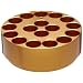 Chemglass CG-1991-03 Orange Anodized Aluminum Reaction Block, 17 Position, 43mm Hole Depth, For Circular Top Hot Plate Stirrer