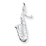 Sterling Silver Saxaphone Charm with 20 inch Sterling Silver Chain