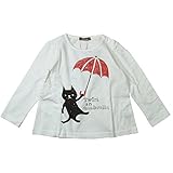 《H28年秋冬物》 nico hrat(ニコフラート) 製品洗い加工済み 42/2天竺ネコ長袖Tシャツ 90cm/OW NO.B-260266