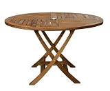 Java Teak Hardwood Outdoor Patio Round Folding Table