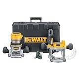 DEWALT DW618PK 12 AMP 2-1/4 HP Plunge- and Fixed-Base Variable-Speed Router Kit with 1/4-Inch and 1/2-Inch Collets