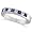 Princess-Cut Channel-Set Diamond and Sapphire Ring Band 14k White Gold