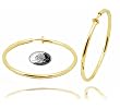 BIG BIG STYLE! 3.25 Hoop Earrings for Non Pierced Ears - Unique Spring Closure - Goldtone