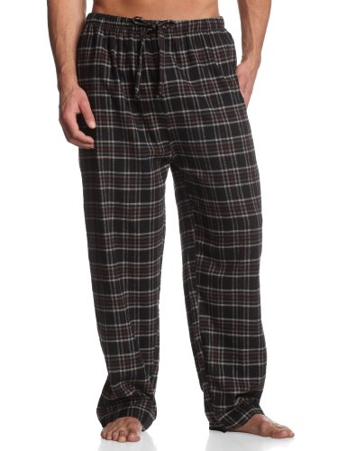 Intimo Men's Flannel Lounge Pant, Black, X-Large