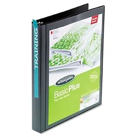 Print-Wont-Stick Flexible Poly Round Ring View Binder, 1 Capacity, Black