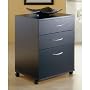 3-Drawer Mobile File Cabinet - Black