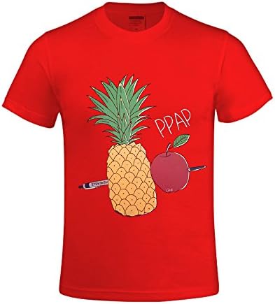 Ninoo PPAP Pen Pineapple Apple Pen Design T Shirt for Men Red
