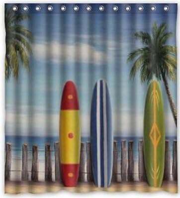 CurtainCute Surfboards Pattern Design Custom 100% Polyester Waterproof Shower Curtain 60 x 72