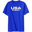 Usa Gymnast / Athletic America Sports Mens T-Shirt (Admiral Blue, Sizes X-Small - XXX-Large)