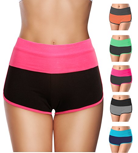 Lush Moda Athletic Yoga Shorts with High Waist for Running Biking or Casual Wear