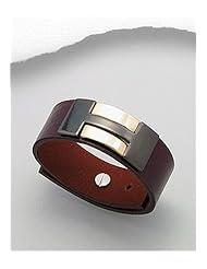 Purple Leather Bracelet In White Base