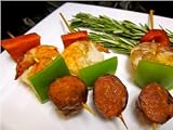 Andouille Sausage & Shrimp Kabobs 25 Piece Tray Your Shipping Price Goes Down As You Buy More Appetizers