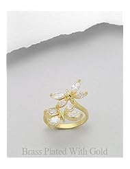 Dragonfly CZ Ring In Brass