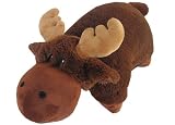 Brown Moose Pillow Pet ''Milton the Moose'' 19'' Large Stuffed Plush Animal + Free Red Color Evil bracelet (Good Luck Charm Bracelet)