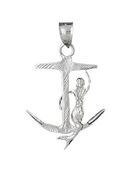 Clevereves 14K White Gold Pendant 3-D Mermaid and Anchor 7.8 - Gram(s)
